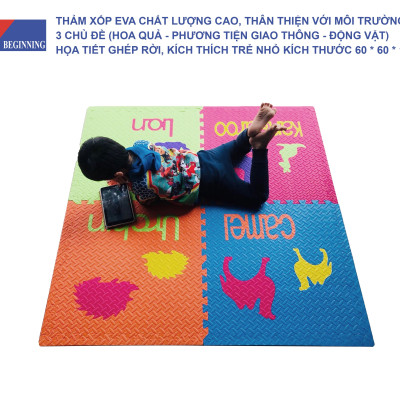 Tấm thảm chơi xếp hình EVA xếp hình lồng vào nhau thân thiện với môi trường dành cho trẻ em để tập bò.