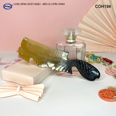  Lược Sừng Vân Nưa Đôi Cá Uyên Ương (Size: XL - 20cm) thể hiện tình yêu vĩnh cửu - Mẫu Cao Cấp Siêu Đẹp - COH194