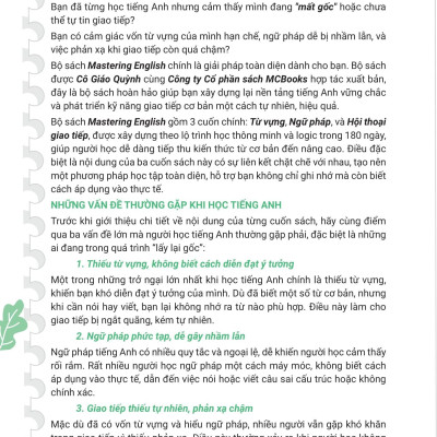 Sách - Mastering English Grammar - 180 Ngày Làm Chủ Ngữ Pháp Tiếng Anh