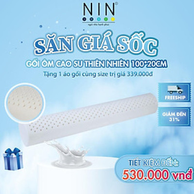 Ruột gối ôm cao su thiên nhiên NIN House kích thước 100*20cm