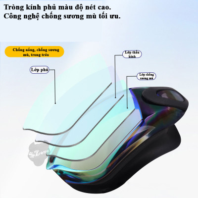 Kính bơi cao cấp tráng gương đa sắc chống tia UV