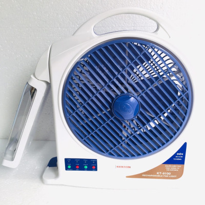 Quạt Sạc Kiêm Đèn Sạc KENTOM KT-9100- Hàng chính hãng
