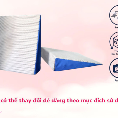 Gối Latex Foam Chống Trào Ngược Cho Người Lớn Kingroll Tặng Kèm Áo Vải Lưới 5D Thoáng Mát Được Bọc Sẵng