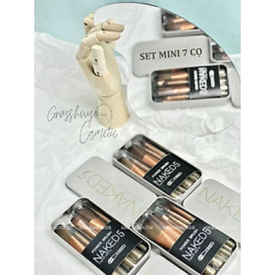 Bộ Cọ Trang Điểm Naked 5 (7 Cây) Nhỏ Gọn Cao Cấp - Có Hộp Đựng Tiện Dụng