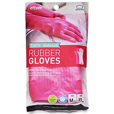 Găng Tay Cao Su Tự Nhiên Lock&Lock 37cm- ETM802P-Hồng