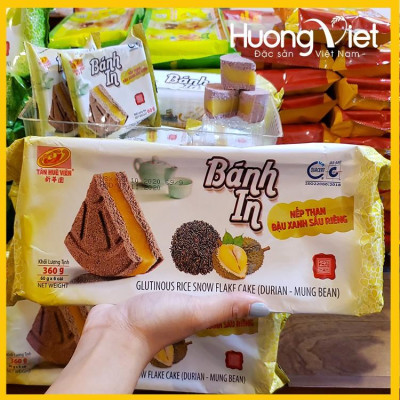 Đặc Sản Sóc Trăng - Bánh In Nếp Than Đậu Xanh Sầu Riêng 360G, Bánh In Sóc Trăng Tân Huê Viên