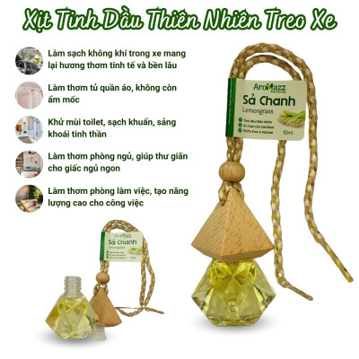 Chai Treo Khử Mùi Ô Tô Treo Tủ Quần Áo Từ Tinh Dầu Thiên Nhiên Sả Chanh, Vỏ Quế , Cam Ngọt Chai 10ml