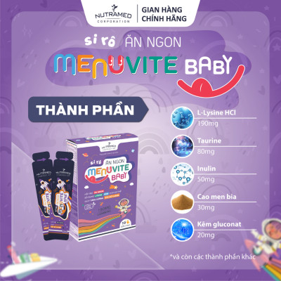 Gói uống Menuvite Baby hỗ trợ giúp bé ăn ngon, tăng cường đề kháng, ngừa bệnh hô hấp (10 gói) - Nutramed
