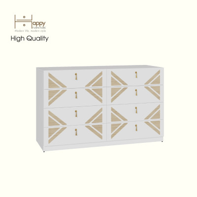 [Happy Home Furniture] CHARIS, Tủ lưu trữ 8 ngăn kéo, 128cm x 45cm x 78cm ( DxRxC), THK_119
