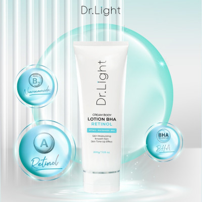 COMBO 10 Kem Body Dr.Light Kem dưỡng Trắng Sáng Da Với Hợp Chất Retinol Niacinamide BHA 200ml