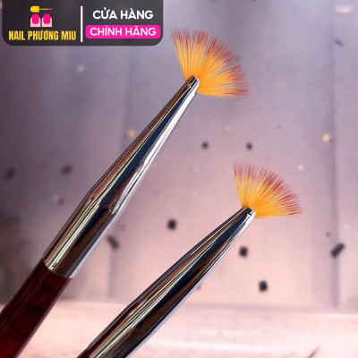 Cọ Thưa Ombre Làm Nail Hình Quạt, Đầu Lông Siêu Mềm Mịn, Cán Gỗ Mini Dễ Cầm, Tạo Ombre Đẹp, Rắc Nhũ Móng Độc Đáo