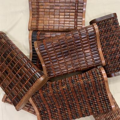 Gối Công Thái Học - Gối Hạt Gỗ Trắc Miếng Kích Thước 36cmx24cmx8/4cm ( video , hình thật )