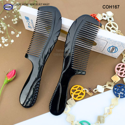 Lược sừng đen xuất Nhật (Size: XL - 20cm) COH167 - thân khía cao cấp đẹp hoàn hảo - phù hợp cho mọi gia đình