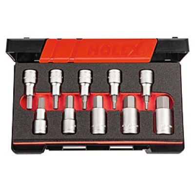 Bộ Đầu Socket Lục Giác 10 Chi Tiết Đầu Vuông 1/2 Inch Holex 639408 - Hàng Chính Hãng 100% từ Đức