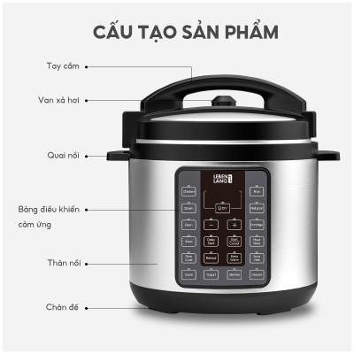 Nồi áp suất điện tử đa năng LEBENLANG LBEE0908-EC dung tích 6L, công suất 1000W - hàng chính hãng