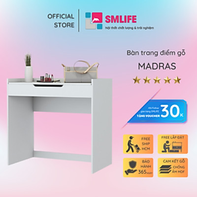 Bàn trang điểm nhỏ gọn gập nắp SMLIFE Madras