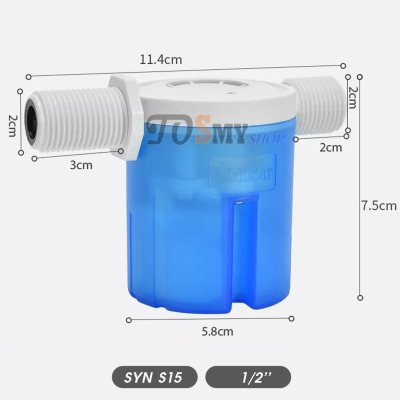 Van phao cơ nhựa thông minh thế hệ mới kèm co và băng tan phi 21mm (1/2 inch) 