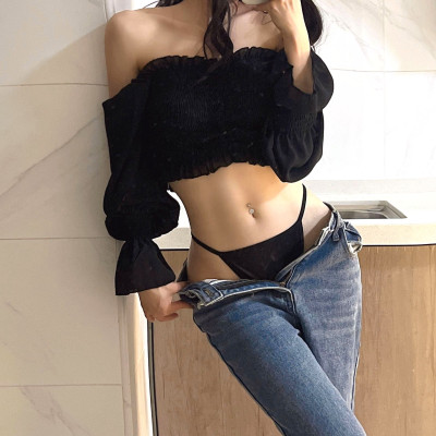 Quần lót dây xích hạt tròn lọt khe siêu sexy