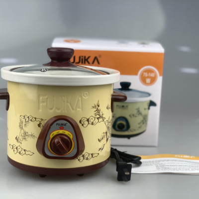 Nồi Kho Cá Thịt,Nấu Chậm,Nấu Cháo ,Chưng Yến 1.5L Fujika KC15 Màu Vàng-Hàng chính hãng