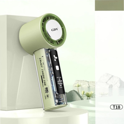 Quạt Cầm Tay Mini GDV T-18 Turbin 100 Cấp Độ Gió Có Sò Lạnh Pin 4000 mAh - Màu Ngẫu Nhiên - Hàng Chính Hãng