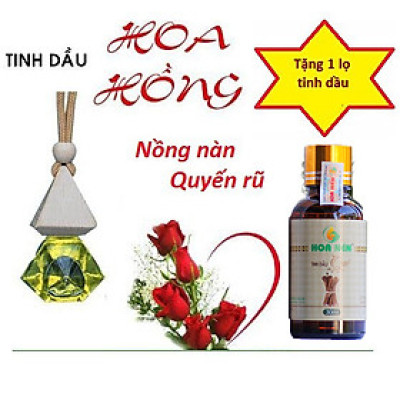 Combo tinh dầu hoa hồng - tinh dầu treo  ô tô,  treo phòng, Hoa Nén