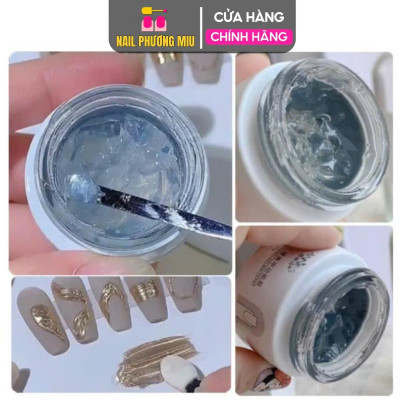 Gel Vẽ Nổi Thuỷ Tinh Chà Tráng Gương, Gel Nặn Trong Suốt Annies 20g Làm Nail, Gel Đặc Không Chảy Vẽ 3D Tráng Gương, Đính Charm Đá Thủy Tinh