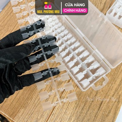 Móng Tip Ngắn Form Bầu Tròn Thang Vuông Trong, Hộp 240 Móng Dẻo Chuẩn Form, Nhựa Cao Cấp, Dễ Sử Dụng Cho Làm Nail Nữ