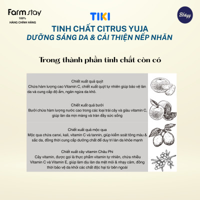 Tinh chất Citrus Yuja dưỡng sáng da & cải thiện nếp nhăn _ Farmstay Citrus Yuja Vitalizing Ampoule