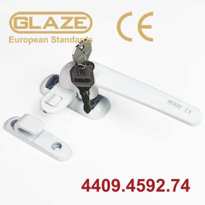 Tay gạt cửa sổ 459 không chân, có khóa, bên phải 