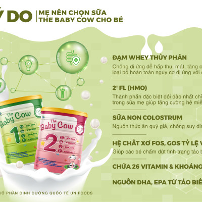  Combo 3 lon Sữa Non The Baby Cow 1  (900gr)