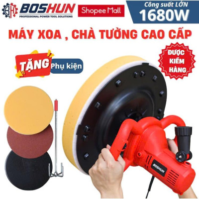 Máy trát tường xoa vữa, đánh bóng xoa hồ BOSHUN cao cấp công xuất lớn 1680W - khấy sơn máy trà nhám