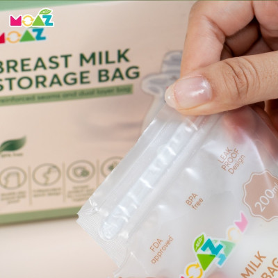 Túi trữ sữa cảm biến nhiệt Moaz Eco dung tích 200ml (Hộp 30pcs) , 250ml (Hộp 24pcs)