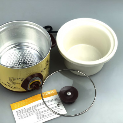 Nồi Kho Cá Thịt,Nấu Chậm,Nấu Cháo ,Chưng Yến 1.5L Fujika KC15 Màu Vàng-Hàng chính hãng
