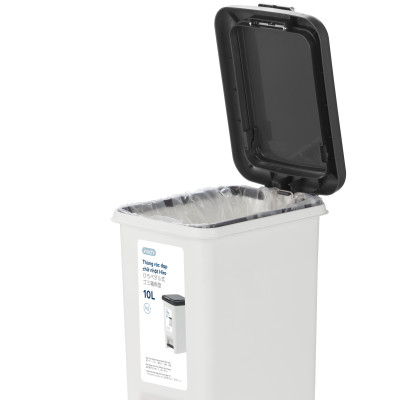 Thùng rác đạp chữ nhật Hiro 15L