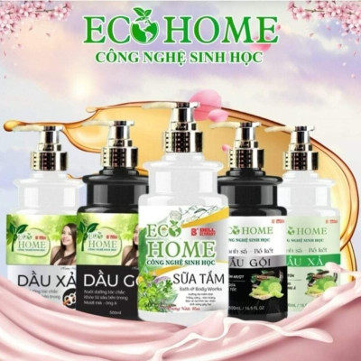( Tặng Chai Nước Rửa Tay) Combo Dầu Gội Xả ECOHOME Kim Ngân Hương Nước Hoa 500ml Công Nghệ Sinh Học