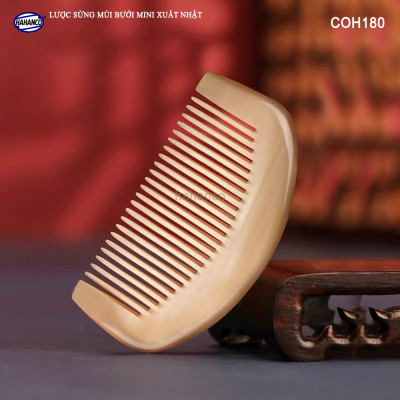Lược Sừng Múi Bưởi Mini Răng Thưa (Size: XS-9cm) COH189 - Chải tóc xoăn rối xù, phụ kiện bỏ túi tiện dụng không thể thiếu - Chăm sóc tóc - HAHANCO