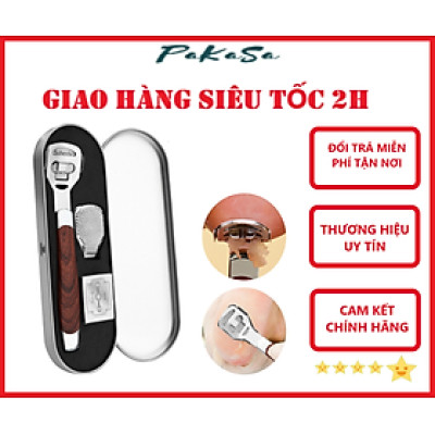 Dụng Cụ Mài , Chà Tẩy Tế Bào Chết Gót Chân Kèm Hộp Dao Cạo PaKaSa - Hàng Chính Hãng 