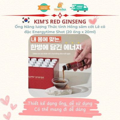 Ống Năng lượng Thức tỉnh Hồng sâm cốt Lê cô đặc Kim