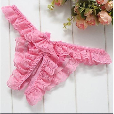  Quần lót lọt khe kết ren Quyến rũ sang trọng - Màu hồng