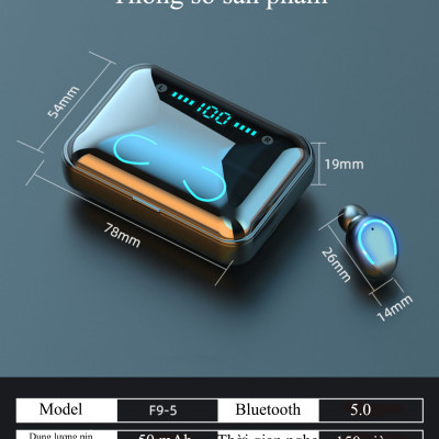 Tai nghe Lobel TWS F9-5 Bluetooth 5.0 công nghệ HiFi âm bass mạnh mẽ (hàng nhập khẩu)