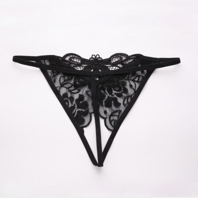 Quần lót ren nữ bông hoa cúc - Đen