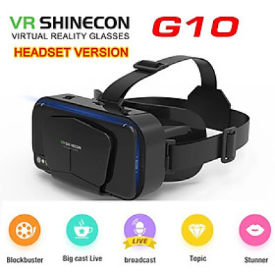 Kính Thực Tế Ảo VR SHINECON G10 Cho Điện Thoại 4.8 - 6.9 inch Điện Thoại Thông Minh Phiên Bản 2022 Có Tai Nghe - Hàng Chính Hãng