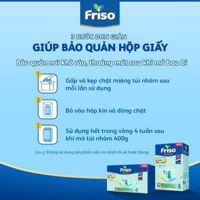 Sữa Bột Friso Gold 4 Hộp Giấy 3.2KG (Dành cho trẻ 2 - 6 tuổi)