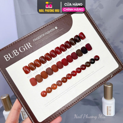 Set Sơn Gel BUBGIR12 Màu Tông Nâu Số 26 Làm Nail Cao Cấp, Tặng Bảng Màu Cao Cấp, Bền Màu, Đặc Mướt, Tạo Xu Hướng Móng Ngọt Ngào Nữ Women đỏ đô
