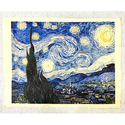 Tranh phong cảnh Van Gogh trên giấy dó - tranh giấy dó 30x40cm - Vincent van Gogh