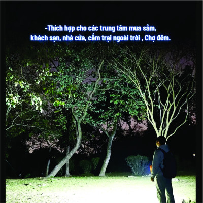 Đèn LED Năng Lượng Mặt Trời Cầm Tay  500W, Đa Năng, Chống Nước, Đổi Màu