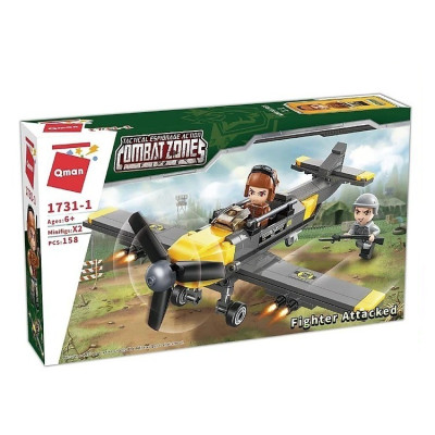 Đồ chơi - QMAN - 1731 Bộ đồ chơi xếp hình mô hình máy bay, ô tô (giao lẻ ngẫu nhiên)