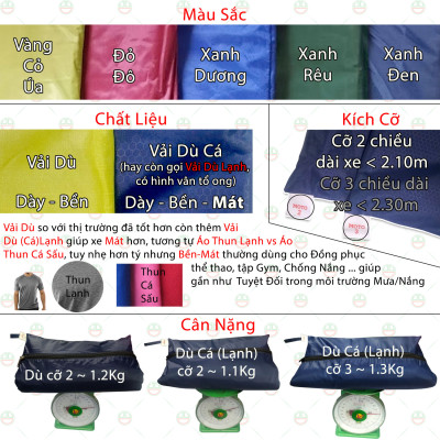 [Loại To - Tốt] Áo Bạt Phủ Trùm Xe Máy Cỡ Lớn KhoNCC Hàng Chính Hãng - To Dày Bền Mát - Dòng Xe Vario, Exciter, SH Mode các loại - KQL-C3-VRO (Nhiều Màu)