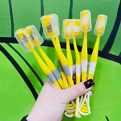 Sản phẩm  dụng cụ  vệ sinh  -Hộp 8 cây bàn chải cho bé 2 in 1 kèm dụng cụ cạo lưỡi ,cán cầm chống trượt ,lông bàn chải sợi tơ siêu mềm , giúp chải răng sạch hơn , giảm vi khuẩn gây sâu răng và hôi miệng an toàn và tiện lợi 