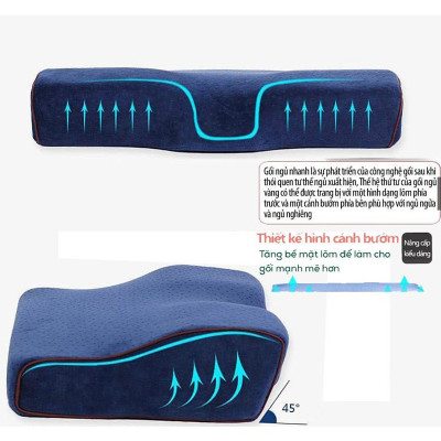 Gối Ngủ Cao Su Non Memory Foam Pillow HT SYS - Vạn Phúc - Gối Ngủ Trị Liệu - 50cmx30cm - Đem đến những giấc mơ tuyệt đẹp